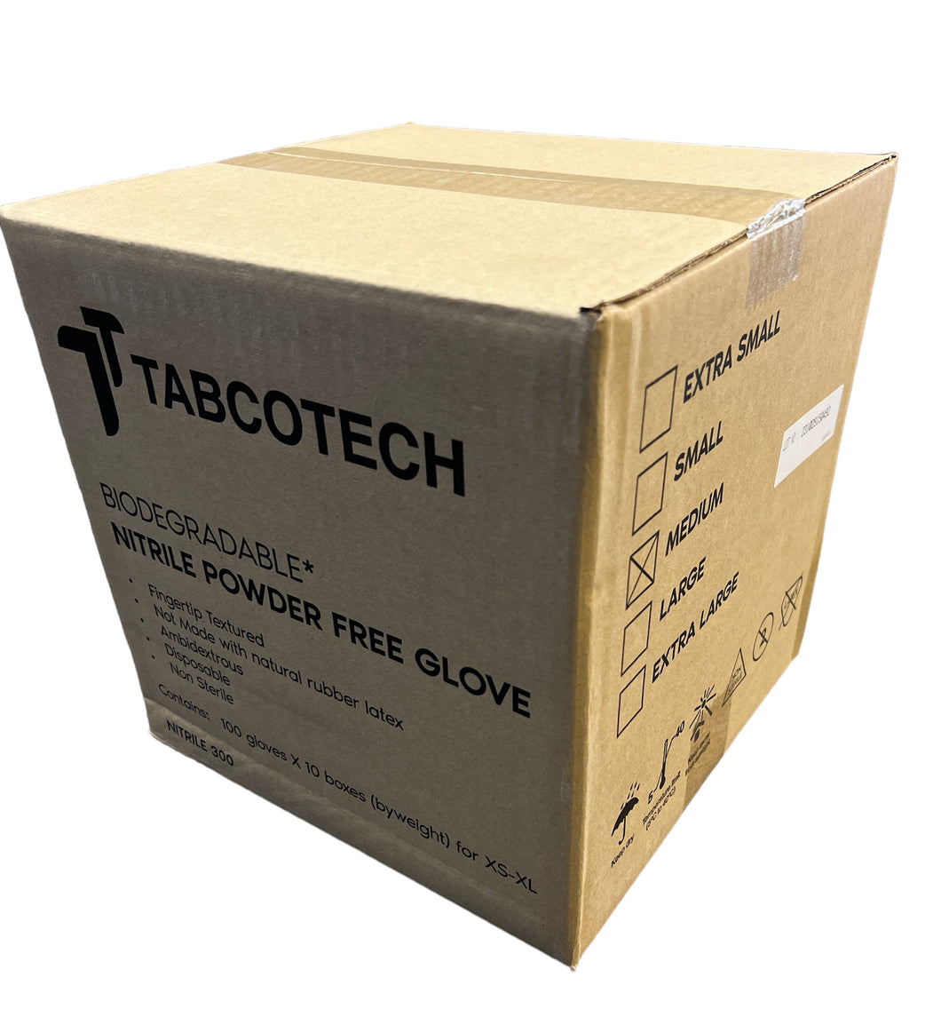 TB-BD-3M-M, 1000 Biodegradable Nitrile Disposable Gloves, $0.069 each - Powder Free, 3.5 MIL-Medium, Per Case (100pcs/bag-10bags/case)