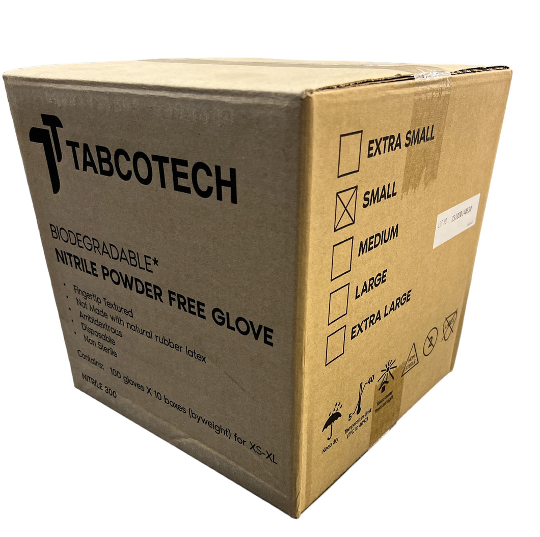 TB-BD-3M-S, 1000 Biodegradable Nitrile Disposable Gloves, $0.069 each - Powder Free, 3.5 MIL-Small, Per Case (100pcs/bag-10bags/case)