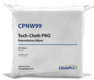 Cleanroom Wipes CPNW99 - Tech-Cloth PRO Polycellulose Cleanroom Wipes, 9" x 9" 300 pcs - $26.90